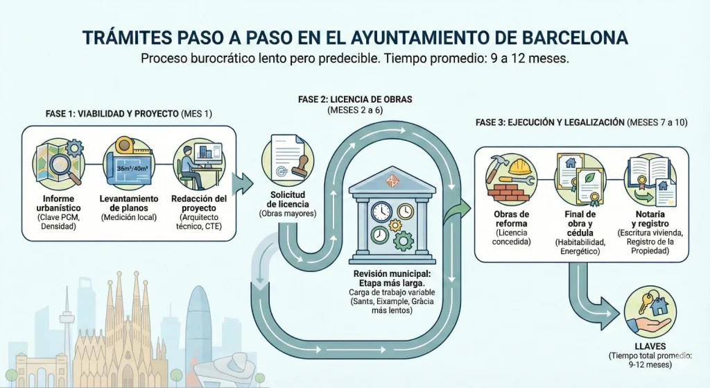 Trámites para el cambio de uso de local a vivienda en Barcelona